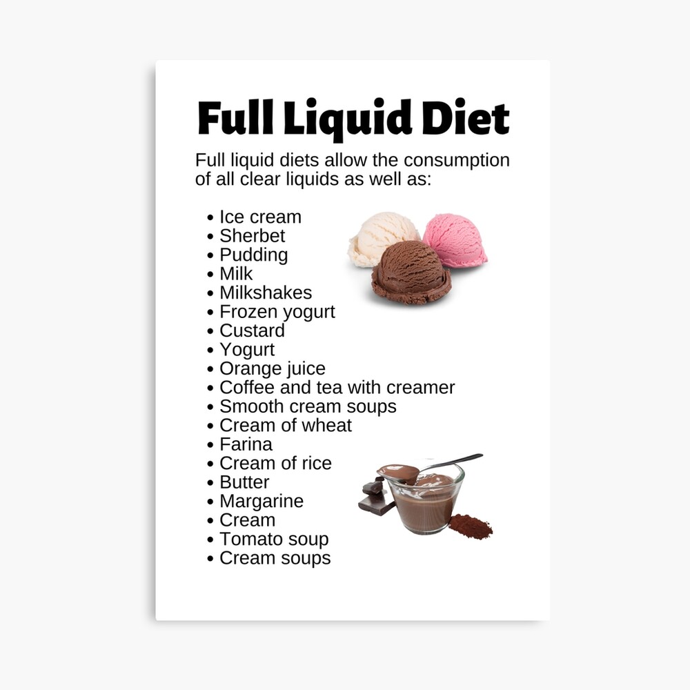 Full Liquid Diet Menu